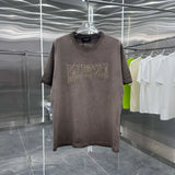 Balenciaga T-shirt Chest Letter Embroidery logo round Neck Short Sleeve25ss New pure cotton T Unisex T-Shirt OS Drop Shoulder Loose Fit Base Shirt Top T-Shirt Short Sleeve