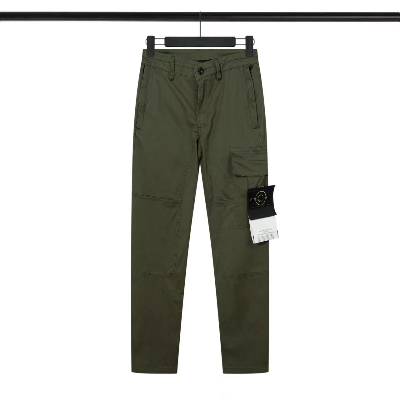 Stone Island Overalls New24ss Multi-Pocket Zipper Stretch Slim Compass Badge Embroidery Casual Working Pants Men