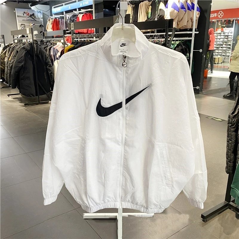 Nike 2024Spring and Autumn New Women's Jackets Casual Large Hook Woven Jacket Sun Protection Top Coat DX5865