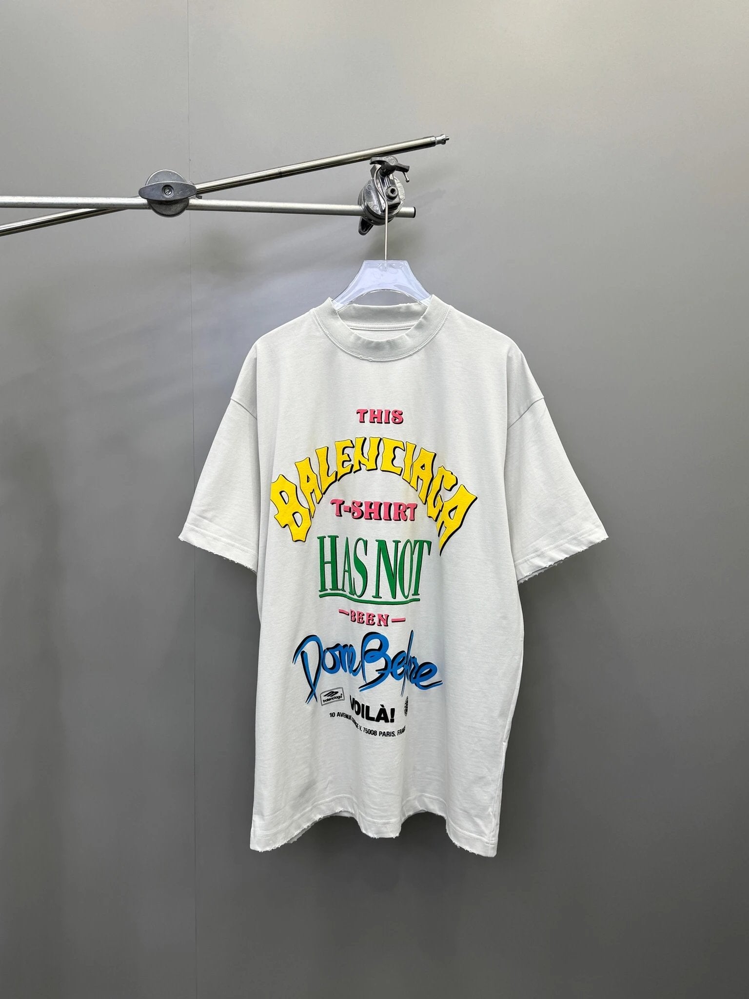 Balenciaga T-shirt Chest Foam Print logo round Neck Short Sleeve25ss New pure cotton T Unisex T-Shirt OS Loose Fit Base Shirt Top T-Shirt Short Sleeve