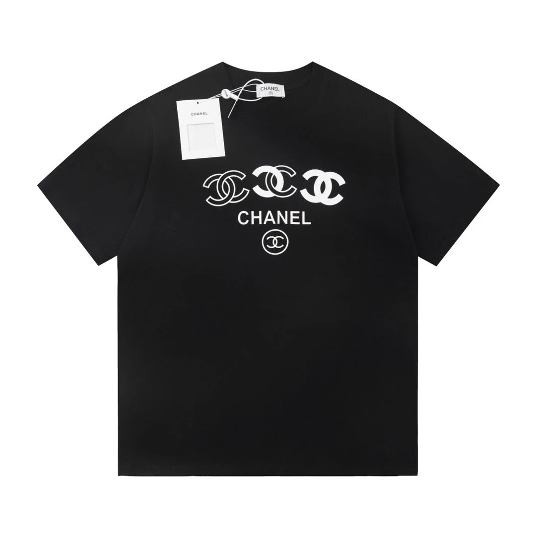 Chanel T-shirt High Quality Chest Size LOGOT T-shirt Pure Cotton Soft Fabric Color-to-Color Dye Fabric High Level Printing Crafts