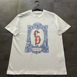 Dior T-shirt Hand-drawn Silhouette 3D Embroidery on the Chest logo round Neck Short Sleeve25ss New Pure Cotton Unisex Style T Casual T-Shirt Base Layer Shirt OS Loose Fit Half Sleeve Top Plus Size