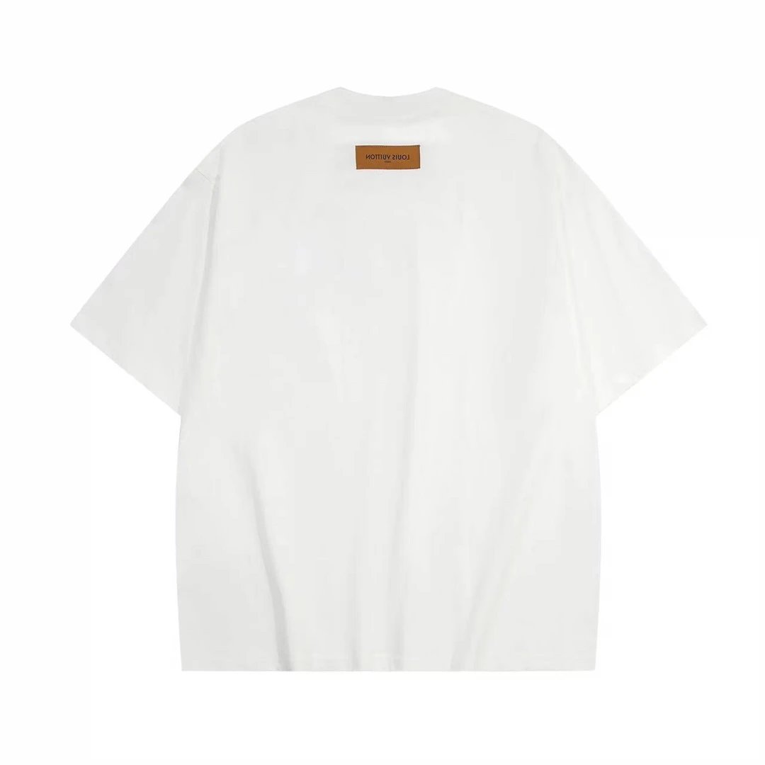 Louis Vuitton LV T-shirt Foam letters on the chest logo round Neck Short Sleeve25ss New pure cotton T Unisex T-Shirt OS Loose Fit Base Shirt Top Half Sleeve T-Shirt