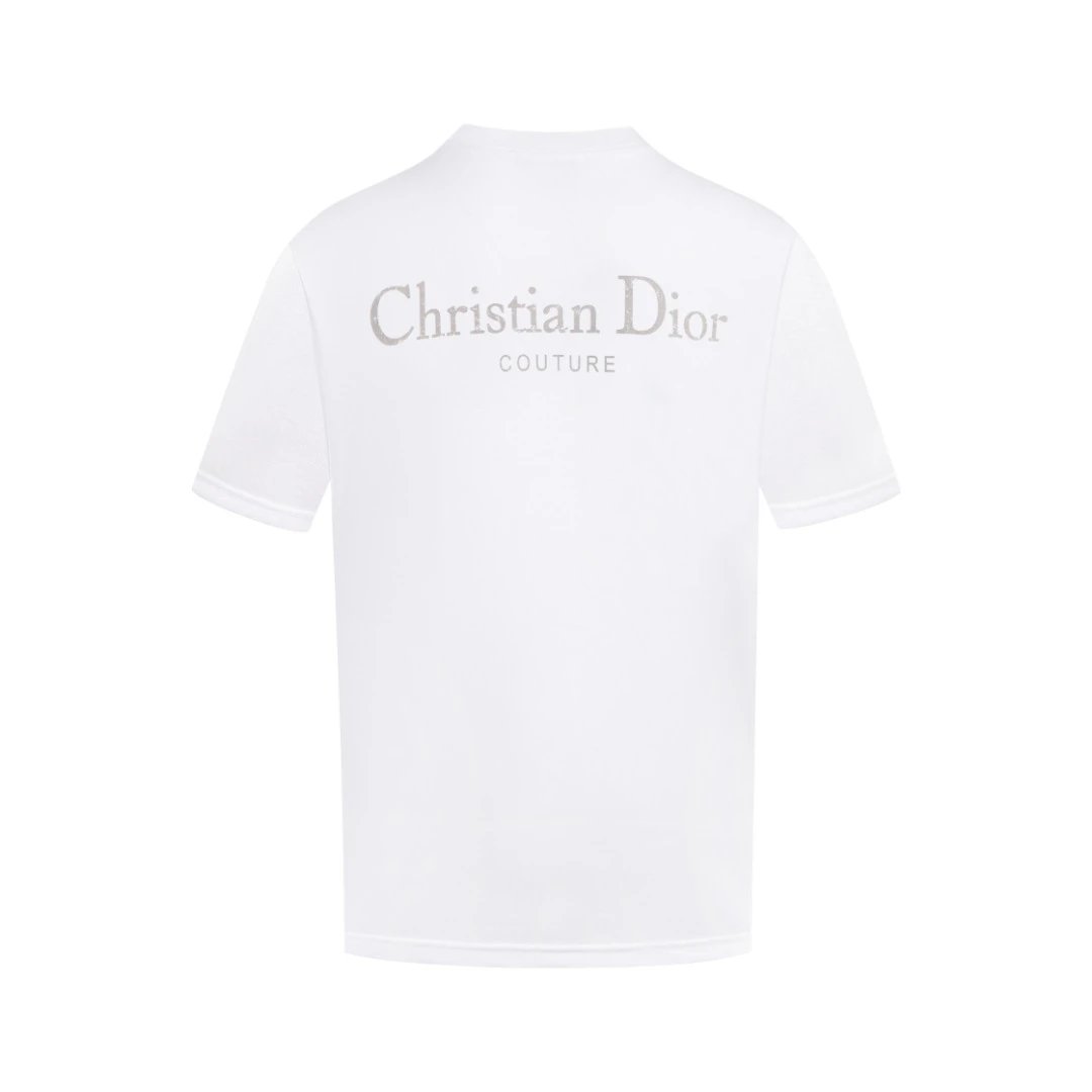 Dior T-shirt Front and Rear Adhesive Letters logo round Neck Short Sleeve25ss New pure cotton T Unisex T-Shirt OS Loose Fit Base Shirt Top Half Sleeve T-Shirt