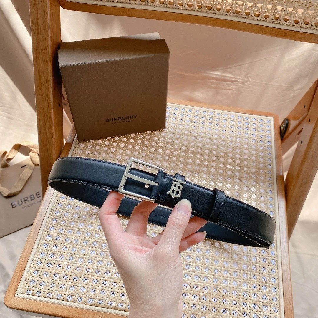 Burberry Belt Top version Original Order3.0Belt Men's Women's Universal Smooth Buckle Double-Sided Belt bt Plaid Belt Women's tb Imported Cowhide Pure Original Leather Double-Sided Top Layer Leather b Home Ribbon Skirt Double g Belt g Jiakuqi