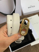 Celine Belt Top version Goods Belt Belt Female Arc De Triomphe Belt Arc De Triomphe Belt Black Retro Hair Style Belt Bright Gold Head Belt Belt Double-Sided Belt Women's Belt Women's Belt Belt Women's Belt2.5Belt Women's Belt Belt