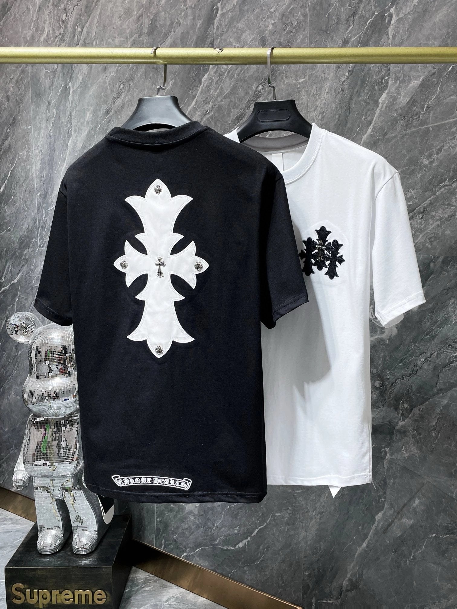 Chrome Hearts T-shirt Top Version Horseshoe Labeling Embroidery Men's and Women's Same Cotton Short Sleeve T Summer Fashion T-shirt