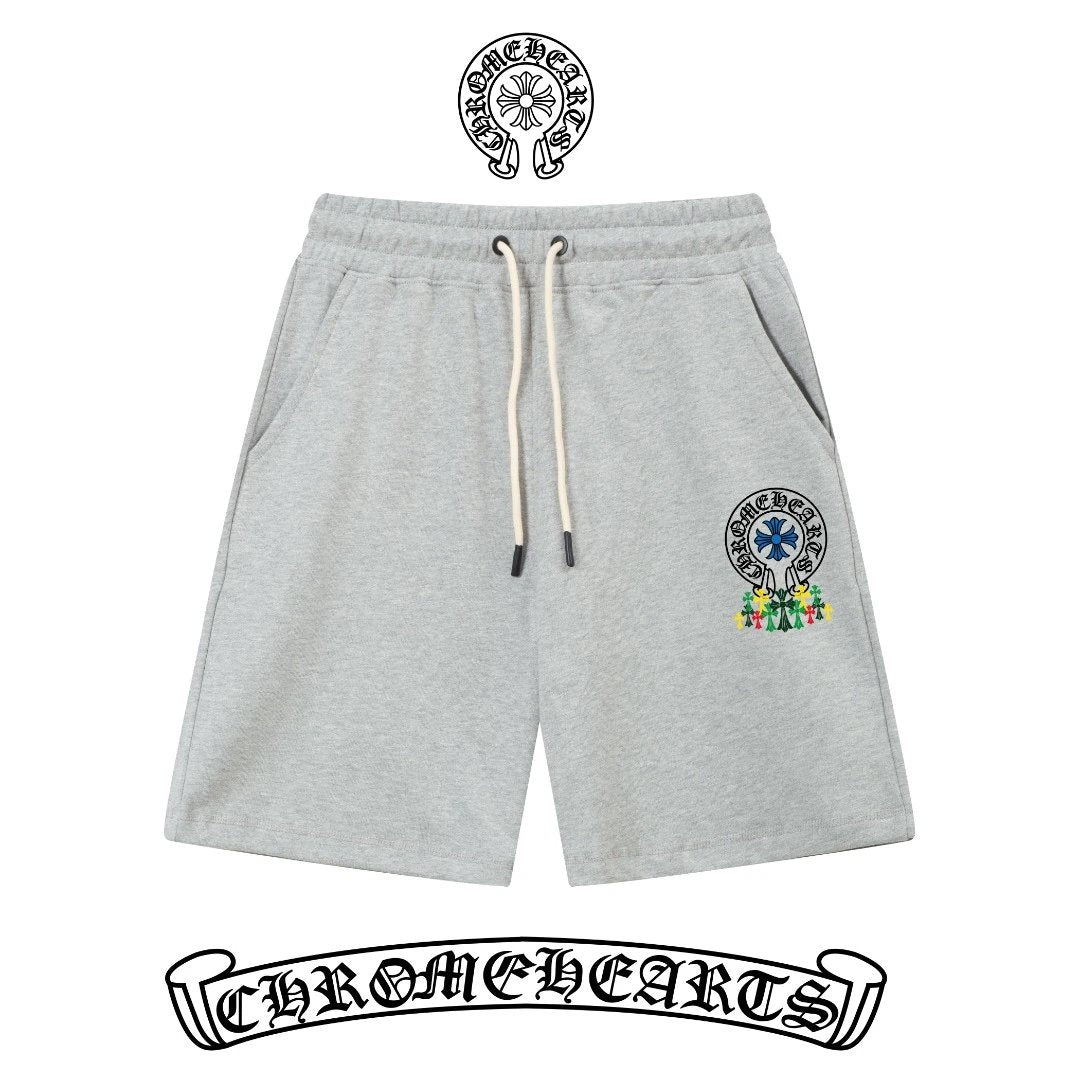 Chrome Hearts Shorts Brand Logo Printing logo Five-point Shorts25ss New Drawstring Casual Summer Pants5Two-in-One Casual Sweatpants for Men and Women, Pure Cotton Joggers