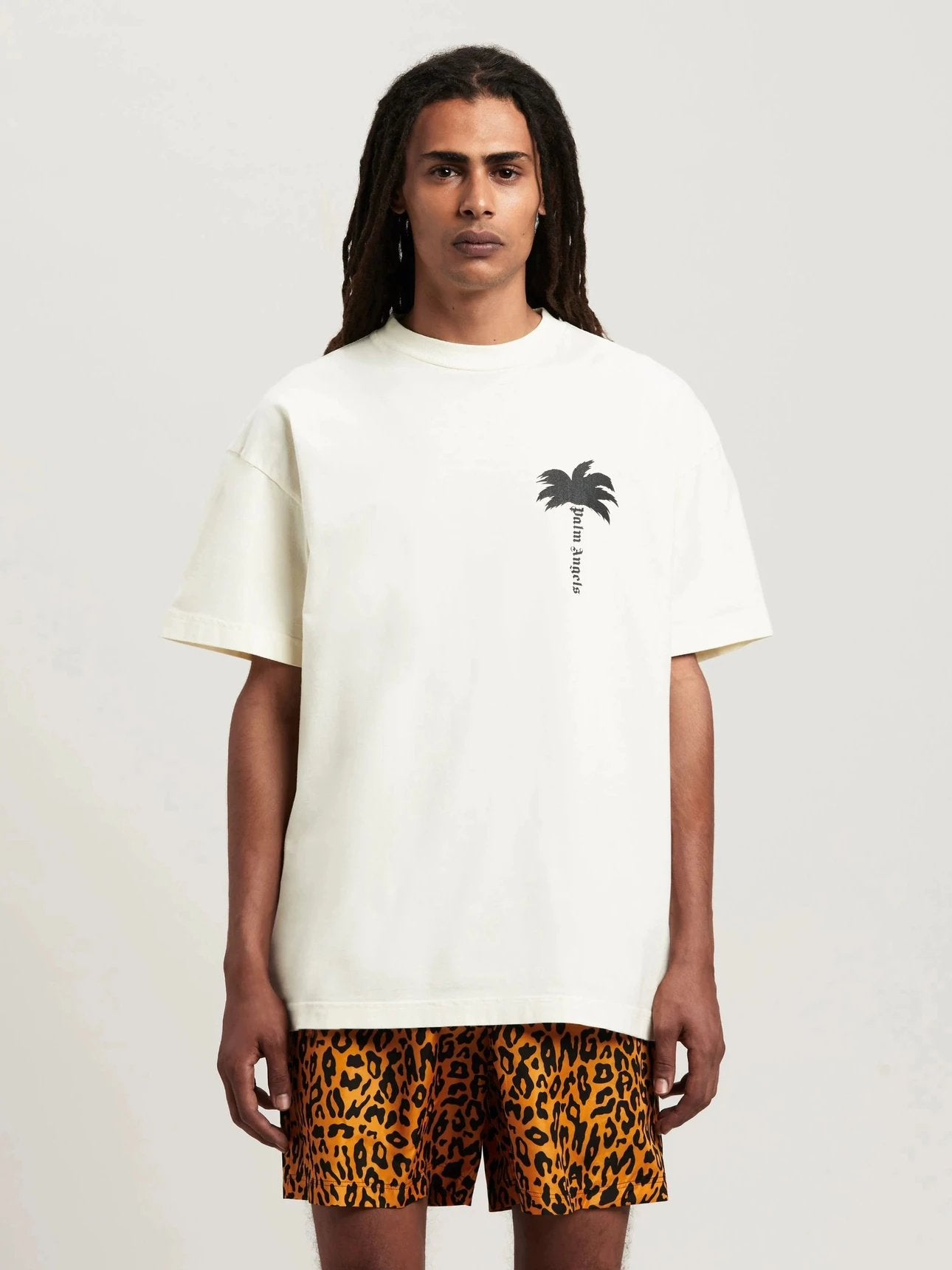 Palm Angels T-shirt Top Version Letter Tree Coconut Print Short Sleeve European and American Leisure Loose T Men's T-shirt