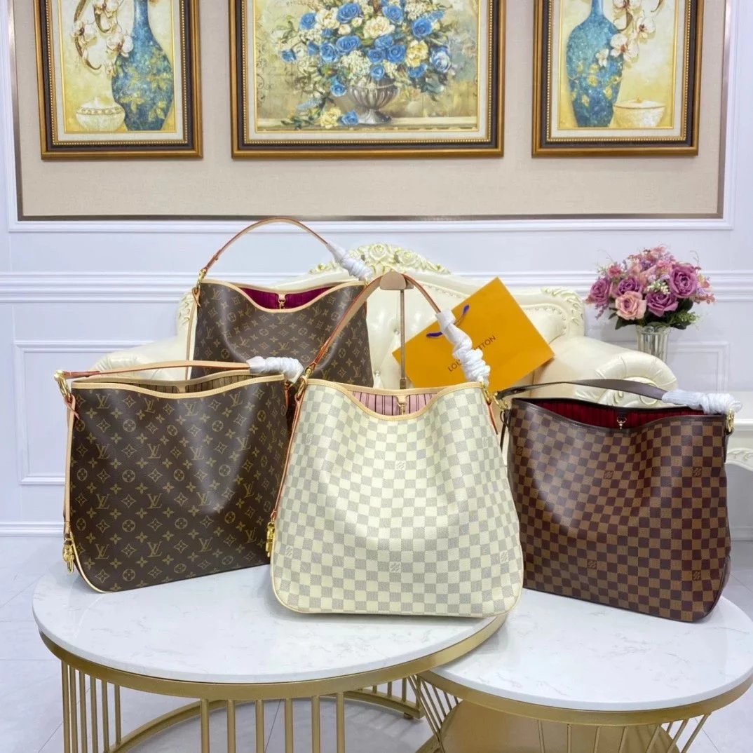 Louis Vuitton LV Women's Bag Top version 【Super Original Leather】Classic Vintage Bag M50155/M50157Rose Red Delightful Mid-Ancient Shopping Bag Large Capacity Handbag Beach Bag Commuter Bag Presbyopic Tote Bag Tote Bag Women's Bag Mummy Bag Chessboard Hand