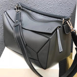 LOEWE Men's Bag Top version 【Original Leather Premium Version】Oversized puzzle Geometric Bag Men's puzzle36cm35cm Large Men's Portable Messenger Bag Stitching Geometric Bag Men's Geometric Messenger Bag Men's Bag