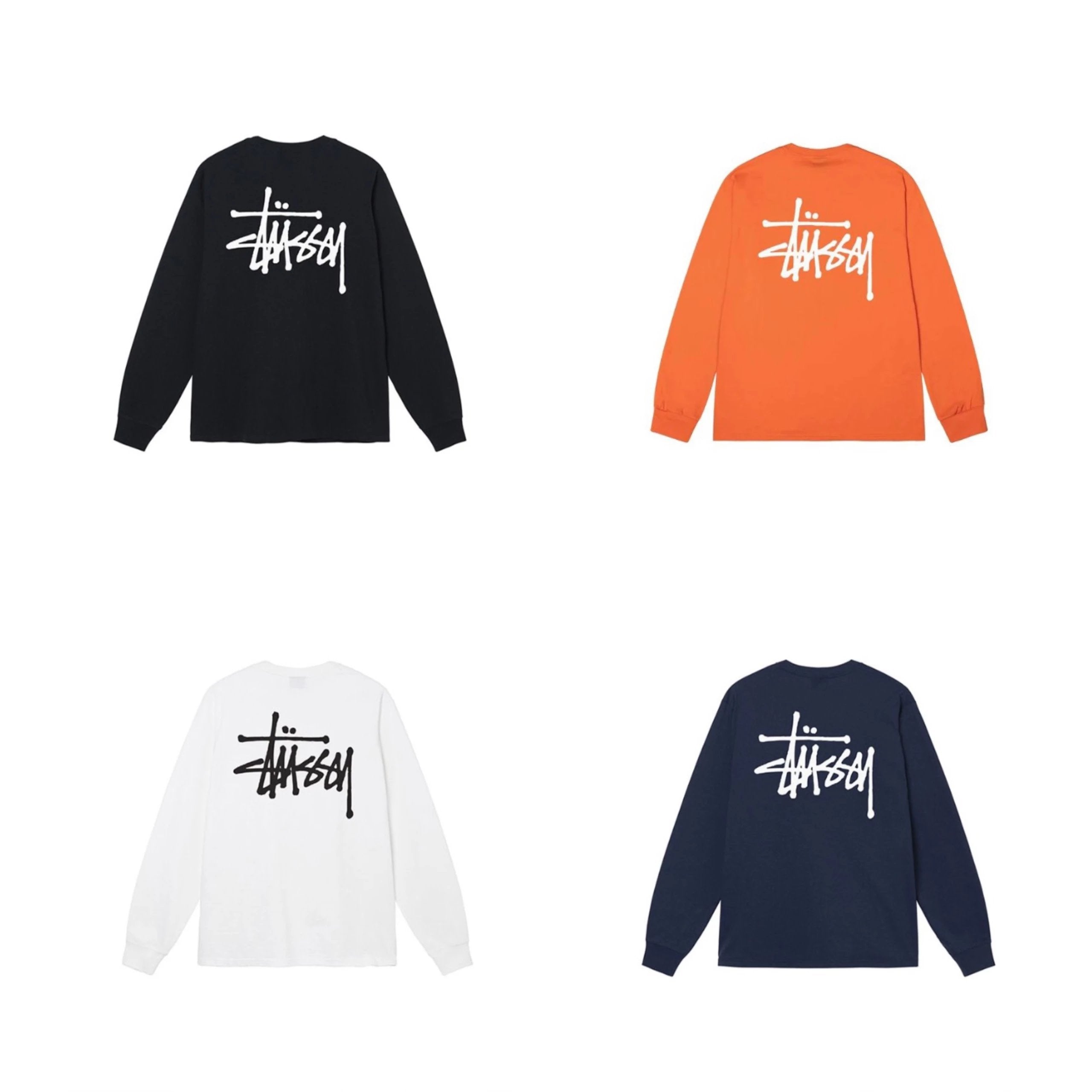 Stussy Hoodie Top Version23Autumn New Classic Printed Men's and Women's Long Sleeves Loose Couple Long T