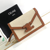 Celine women's bag Top version 【Original Factory】New CUIRTRIOMPHE Cowhide WOC Brand New Chain Leather Envelope Package Large113322Small Size10J733