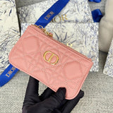 Dior Women's Bag Top version 【Original Version】Caro Card Clamp Spring and Summer New Men's and Women's Card Holder Coin Pocket Coin Bag Zipper Small Bag Card Holder Men's and Women's Bags