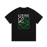 LOEWE T-shirt Color-Block Letter Direct Print Logo round Neck Short Sleeve25ss New Pure Cotton Unisex Style T T-shirt OS Loose Fit Base Shirt Short Sleeve Top T-Shirt