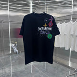 Louis Vuitton LV T-shirt Front and Back Hand-Painted Four-Leaf Clover Print logo round Neck Short Sleeve25ss New pure cotton T Unisex T-Shirt OS Loose Fit Base Shirt Top Half Sleeve T-Shirt