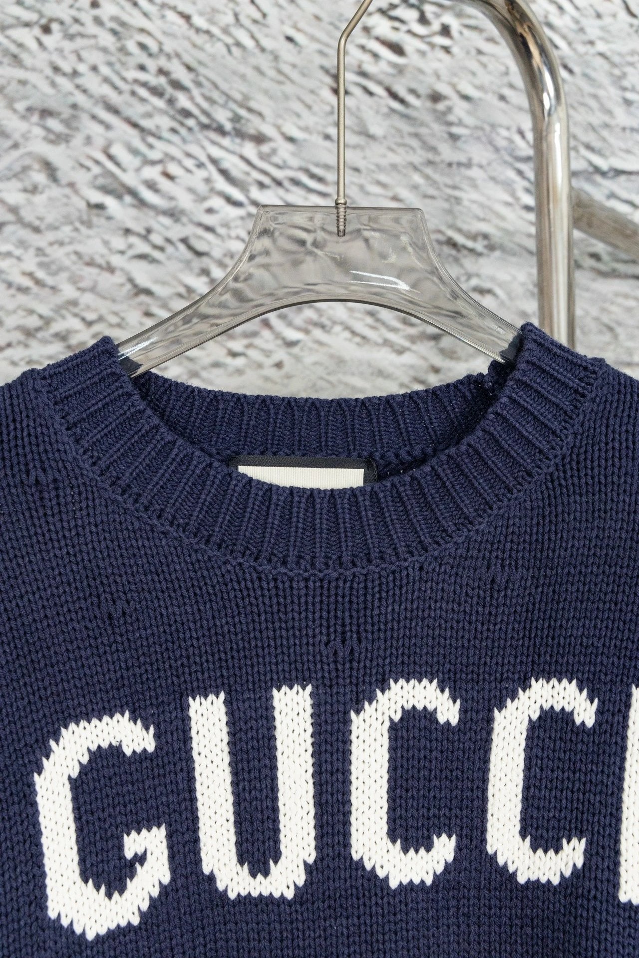 Gucci Sweater Chest Letters logo New Jacquard round Neck Sweater Thicken Lazy Style Men's and Women's Same Loose Knitted Jacket Outer and Inner Wear Versatile Casual