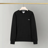 Lacoste Hoodie Top Version Men's Casual Fashion Solid Color round-Neck Pullover