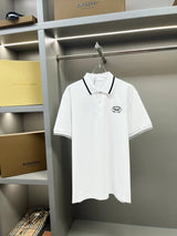 PRADA T-shirt Chest Letters logo Embroidery POLO Shirt Lapel Short Sleeve25ss New Unisex Style OS Loose T Summer Half Sleeve Business Shirt Plus Size T-Shirt