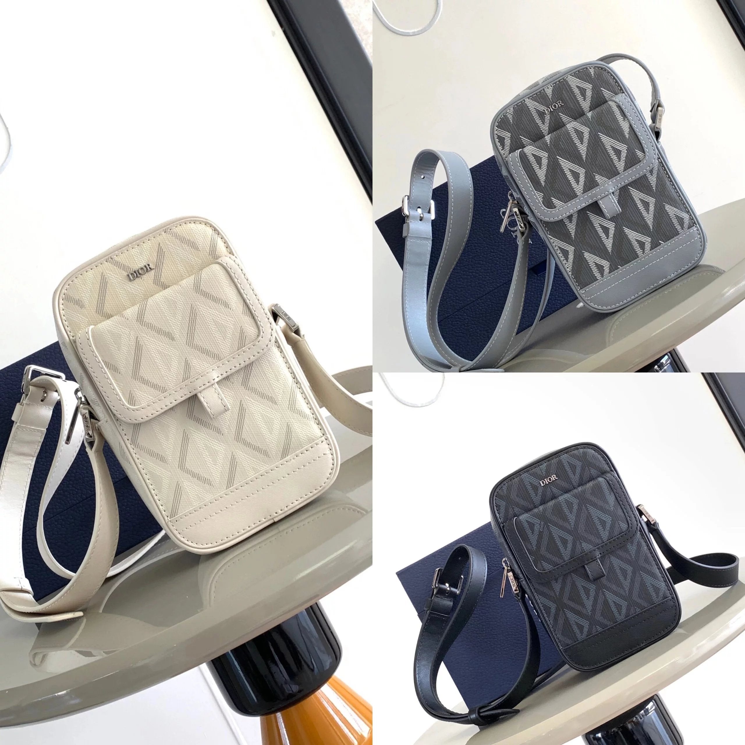 Dior Women's Bag Top version 【Original Version】HittheRoad Messenger Bag Men's Small Messenger Bag Mobile Phone Bag New Men's Small Size Messenger Bag Camera Bag