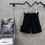 Burberry Shorts Side Plaid Patch logo Five-point Shorts25ss New Drawstring Casual Pants for Men and Women, Summer Style5Two-in-One Casual Sweatpants Pure Cotton Joggers