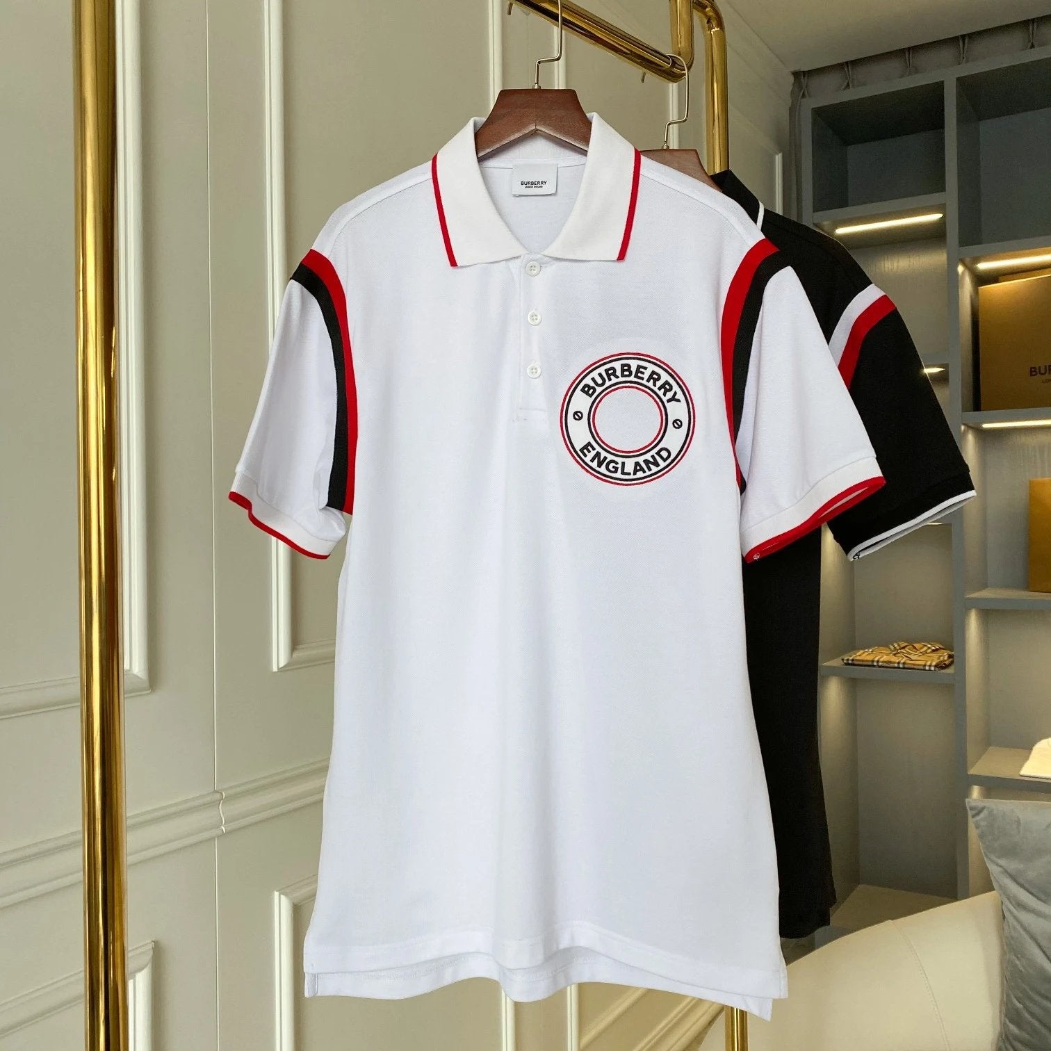 Burberry T-shirt Chest Circle Logo logo Embroidery POLO Shirt Lapel Short Sleeve25ss New Unisex Commuter Short Sleeve Summer Loose Fit T Business Shirt Plus Size T-Shirt