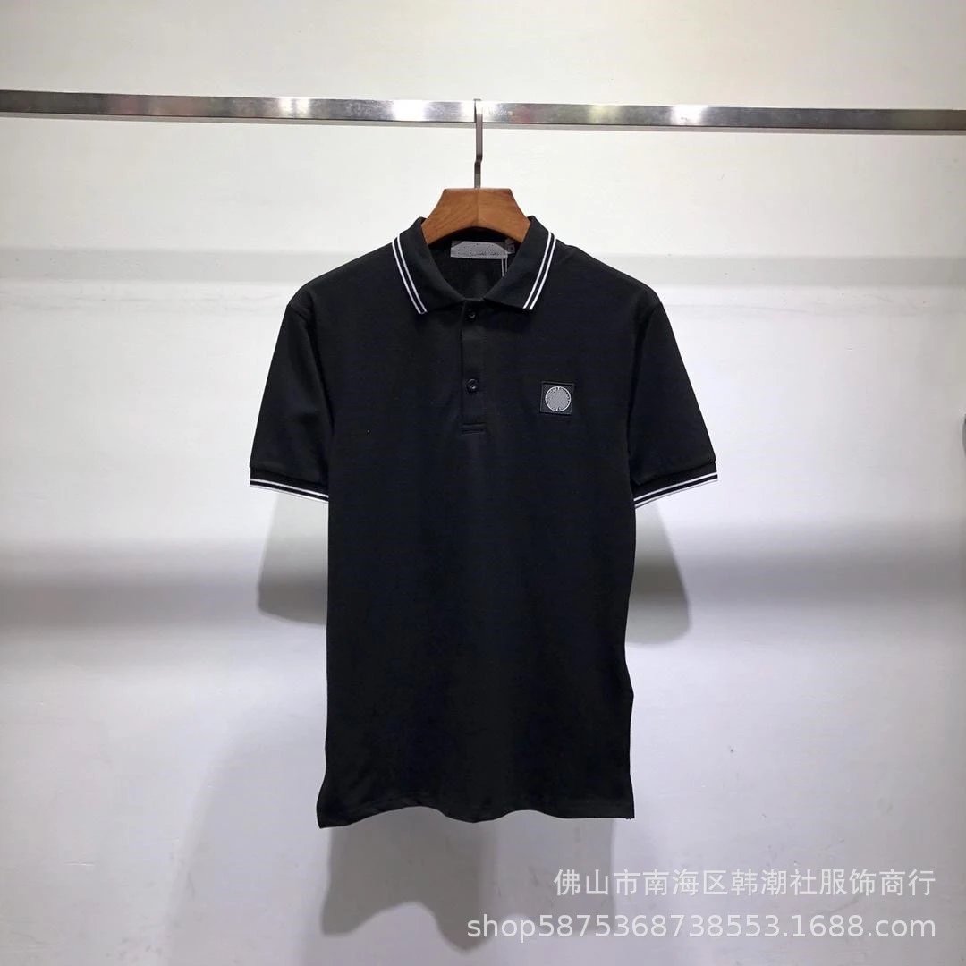 Stone Island T-shirt Summer New European and American Fashion Brand Compass Embroidery polo Short Sleeve Men and Women Same Style Loose Cotton T T-shirt One Piece Dropshipping