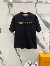 Burberry T-shirt 3D Plaid Patch Embossed Brand Letters LOGO Logo Crew Neck Short Sleeve25ss New Pure Cotton Unisex Style T T-shirt OS Loose Fit Base Shirt Casual Short Sleeve Top T-Shirt