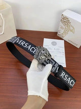 VERSACE Belt Top version Men's Belt Belt Cross Print with Classic Head Width40cm Fan Sijia