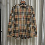 Burberry Shirt Classic Vintage Plaid Long Sleeve Shirt Unisex Shirt Jacket Versatile Casual