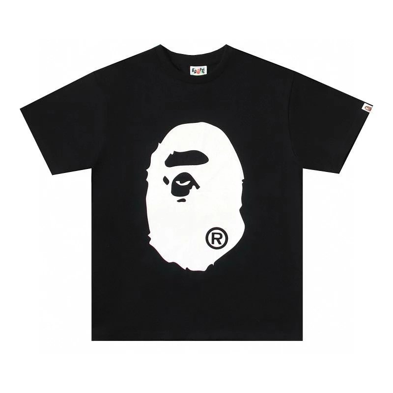 Bape T-shirt Top Version Counter Same Style Pure Cotton Summer Men's and Women's Same Fashion Loose All-Matching2024New Short Sleeve T T-shirt