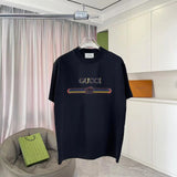 Gucci T-shirt Chest Letter Print logo round Neck Short Sleeve25ss New Pure Cotton Unisex Style T T-shirt OS Loose Fit Base Shirt Half Sleeve T-Shirt Top Half Sleeve