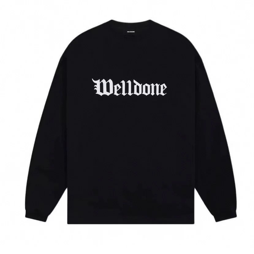 We11done Hoodie Top Version Zhao Lusi Yang Mi Long Sleeve T T-shirt Color Graffiti Letters Gradient Spring and Autumn