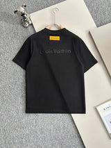 Louis Vuitton LV T-shirt 3D Letter Embossed Back logo round Neck Short Sleeve25ss New pure cotton T Unisex T-Shirt OS Drop Shoulder Loose Fit Base Shirt Top T-Shirt Short Sleeve