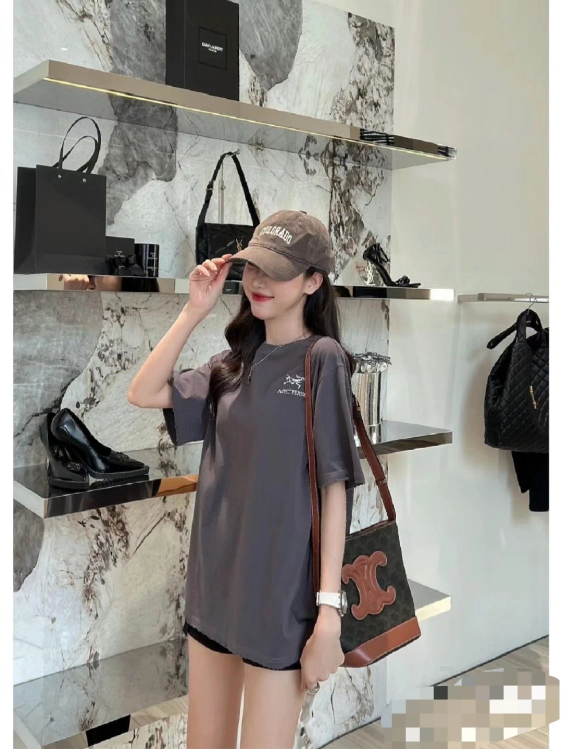 Arc'teryx T-shirt Chest Brand Pattern Print logo round Neck Short Sleeve25ss New Pure Cotton Unisex Style T T-shirt OS Loose Fit Base Shirt Half Sleeve T-Shirt Top Half Sleeve