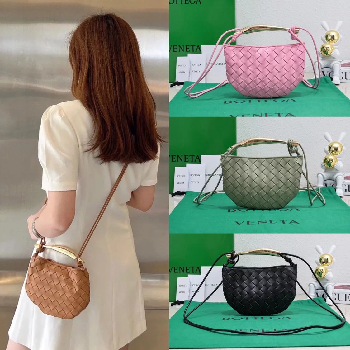 Bottega Veneta Women's Bag Top version 【New Arrival】2023New Sardine Sardine Handbag New mini Sardine Bag Small Handbag Handbag High-Grade Explosion-Proof Stainless Steel Hardware+24k Real Gold Electroplating Process