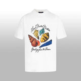 Louis Vuitton LV T-shirt Large Shell Letter Print on the Chest logo round Neck Short Sleeve25ss New Pure Cotton Unisex Style T T-shirt OS Loose Fit Base Shirt Top Half Sleeve T-Shirt