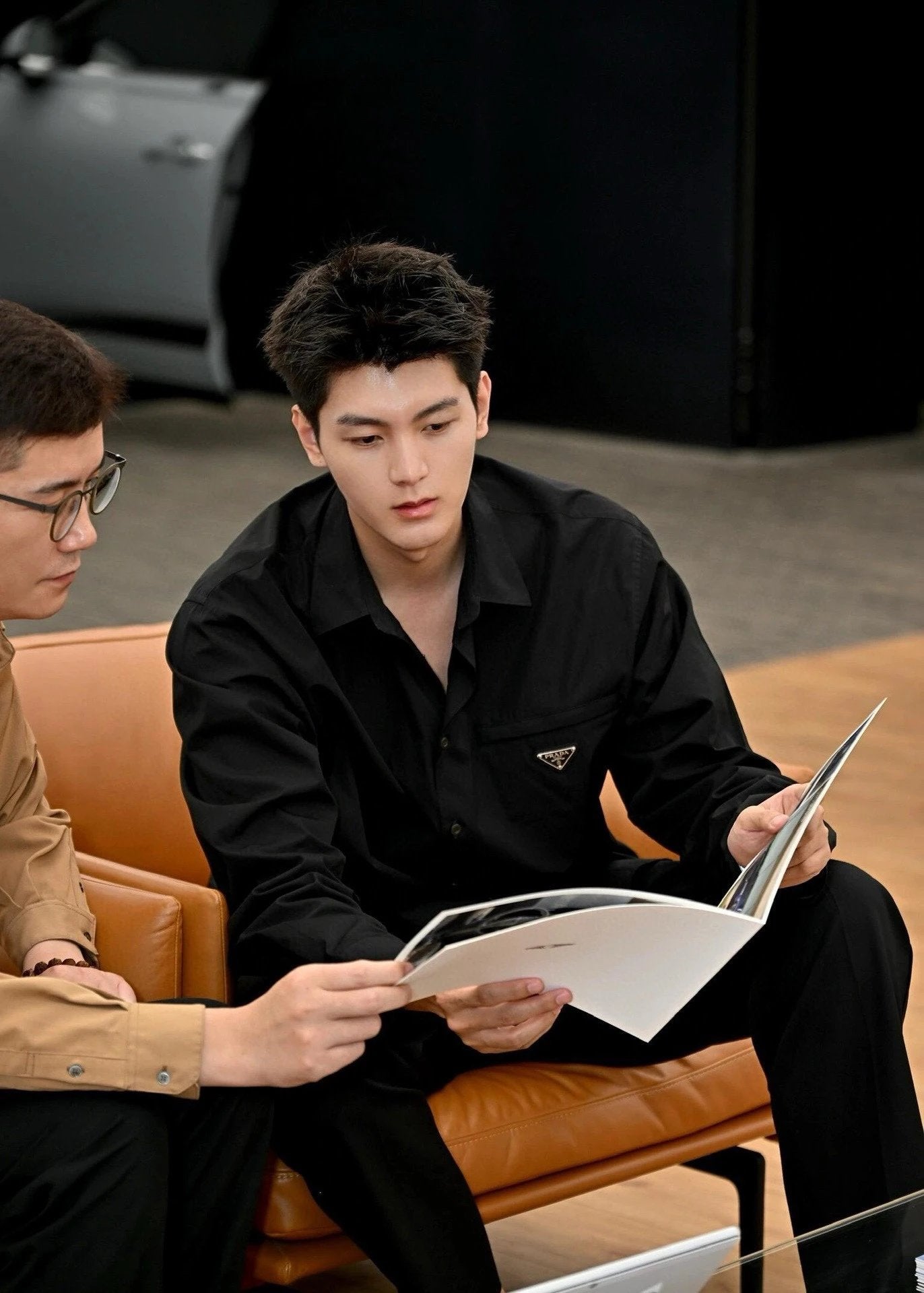 PRADA Jackets Triangle Logo Zipper Pocket Shirt Long Sleeve Unisex Versatile Business Casual Slim Fit Jacket