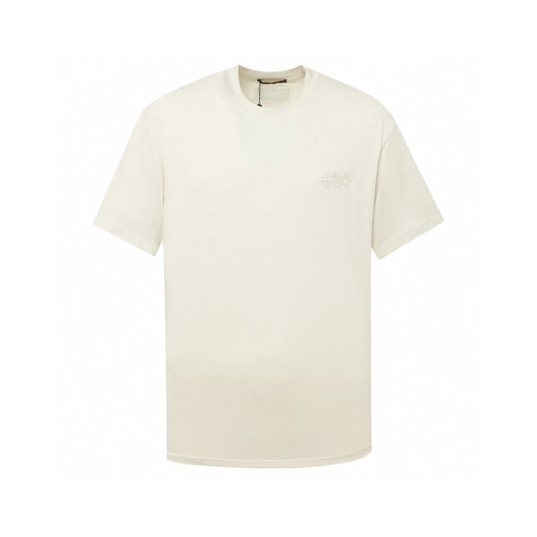 Louis Vuitton LV T-shirt Appliqué Embroidery Logo logo round Neck Short Sleeve25ss New Pure Cotton Unisex Style T T-shirt OS Loose Fit Base Shirt Short Sleeve T-Shirt Top