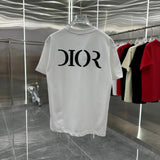 Dior T-shirt Silicone Alphabet logo round Neck Short Sleeve25ss New Pure Cotton Unisex Style T T-shirt OS Loose Fit Base Shirt Top Half Sleeve T-Shirt