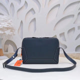Hermes men's bag Top version Genuine Goods Grade New Classic Men's Fashion Crossbody Bag Men's Casual Shoulder Bag Men's Bag First Layer Cowhide Handbag Khaki Full Leather Black Canvas Handmade Big Bag