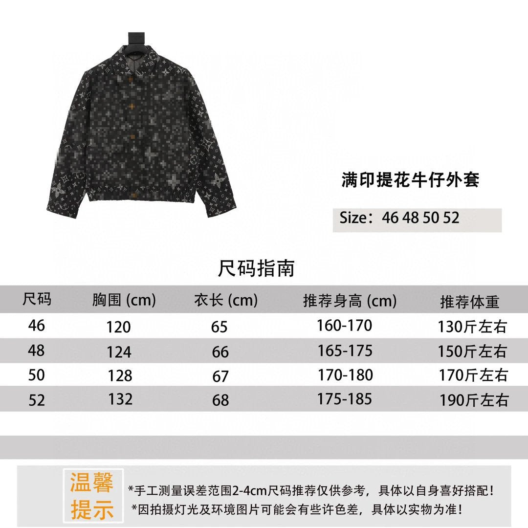 Louis Vuitton LV Jackets Jacquard Denim Coat for Men and Women