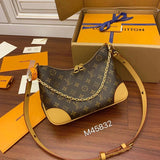Louis Vuitton LV Women's Bag Top version 【Premium Chip Tax-Free Version】Top with All Steel Grade2022New Women's Bag Presbyopic BOULOGNE Chain Croissant Underarm Bag One-Shoulder Crossbody Bag M45832M45831