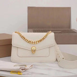 BVLGARI Bag Top version 【Original Quality】2021New Women's Bag Limited Edition Snake Head Buckle Red Enamel Snake Eye Women's Shoulder Bag/Crossbody Handbag Bag Decorated with a Snake's Head Naza Same Product Detachable Shoulder Strap