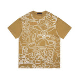 Louis Vuitton LV T-shirt Front Full Print Cartoon Rabbit Print logo round Neck Short Sleeve25ss New pure cotton T Unisex T-Shirt OS Drop Shoulder Loose Fit Base Shirt Top T-Shirt Short Sleeve