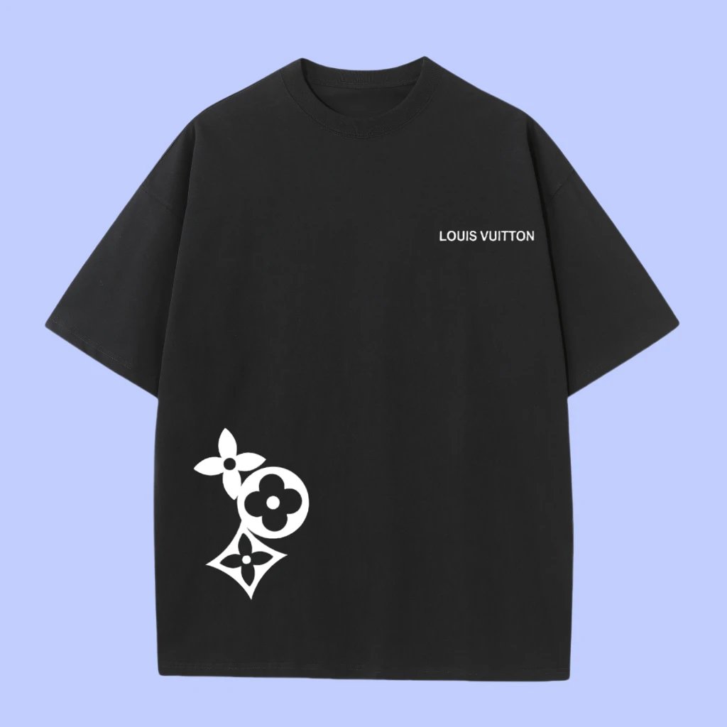 Louis Vuitton LV T-shirt Pre-printed Floral Pattern logo round Neck Short Sleeve25ss New Pure Cotton Unisex Style T T-shirt OS Loose Fit Base Shirt Top Half Sleeve T-Shirt
