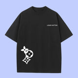 Louis Vuitton LV T-shirt Pre-printed Floral Pattern logo round Neck Short Sleeve25ss New Pure Cotton Unisex Style T T-shirt OS Loose Fit Base Shirt Top Half Sleeve T-Shirt