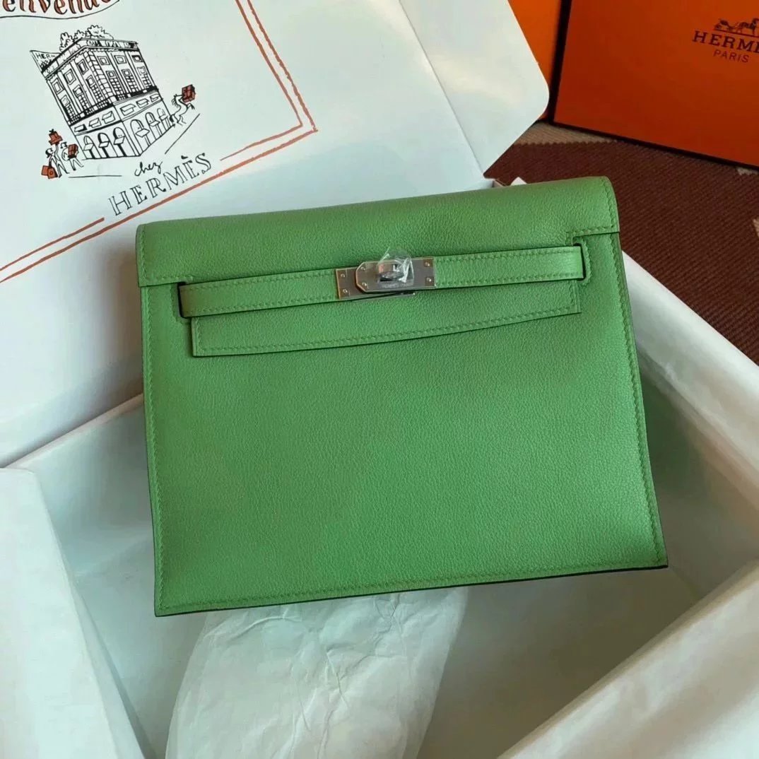 Hermes women's bag Top version 【H Handmade】Women's Bag KellyDanSe22cmevercolor Leather Imported Beeswax Thread Clutch Backpack Waist Bag Shoulder Messenger Bag Gold and Silver Buckle