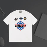 Gucci T-shirt Chest Letter Pattern Print logo round Neck Short Sleeve25ss New Pure Cotton Unisex Style T Casual T-Shirt Base Layer Shirt OS Loose Fit Half Sleeve Top Plus Size
