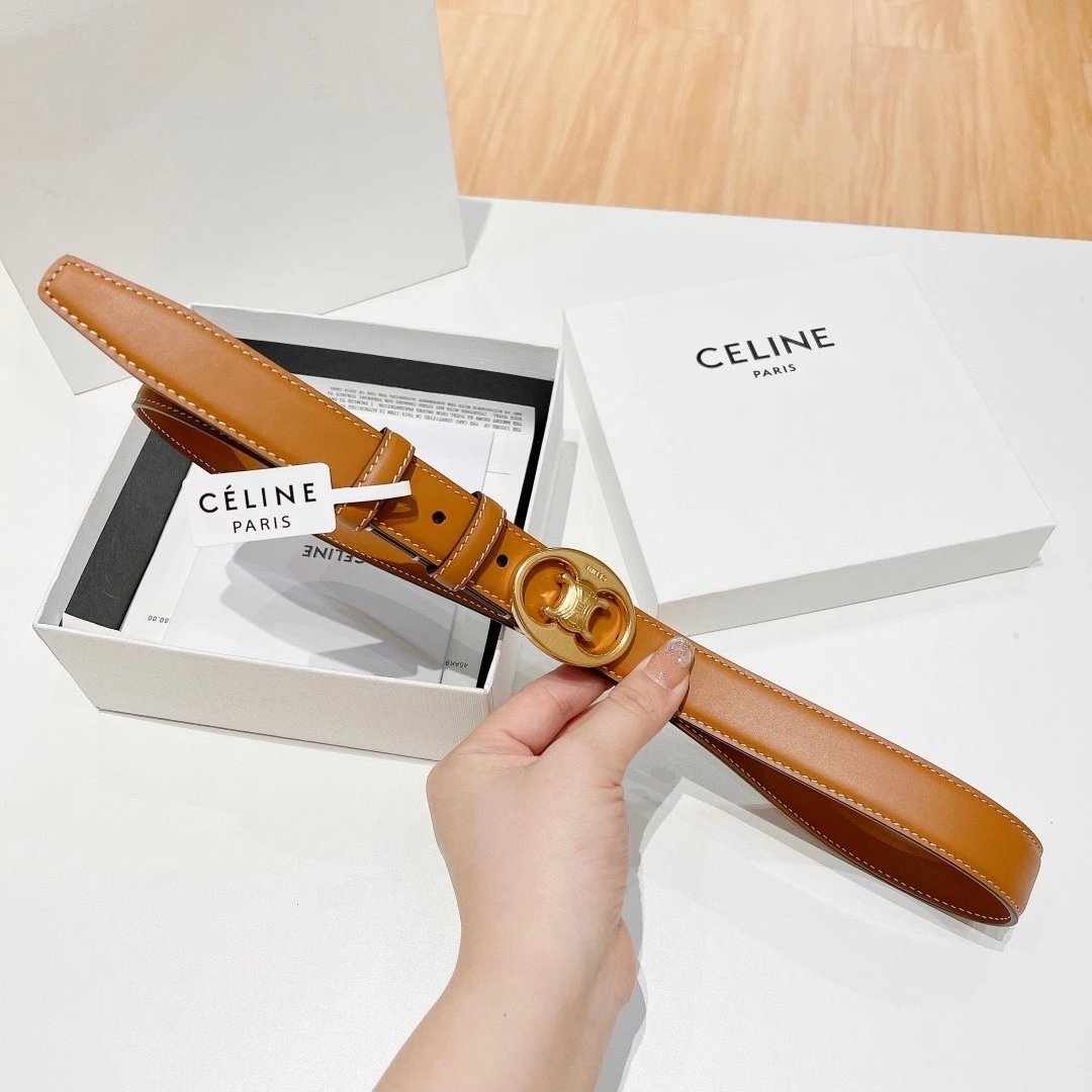 Celine Belt Top version Goods Belt Belt Female Arc De Triomphe Belt Arc De Triomphe Belt Black Retro Hair Style Belt Bright Gold Head Belt Belt Double-Sided Belt Women's Belt Women's Belt Belt Women's Belt2.5Belt Women's Belt Belt